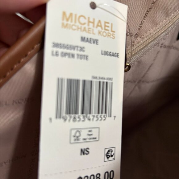 $398 Michael Kors Maeve Largo Canvas Open Tote Business Travel Carryon Handbag - Picture 5 of 10